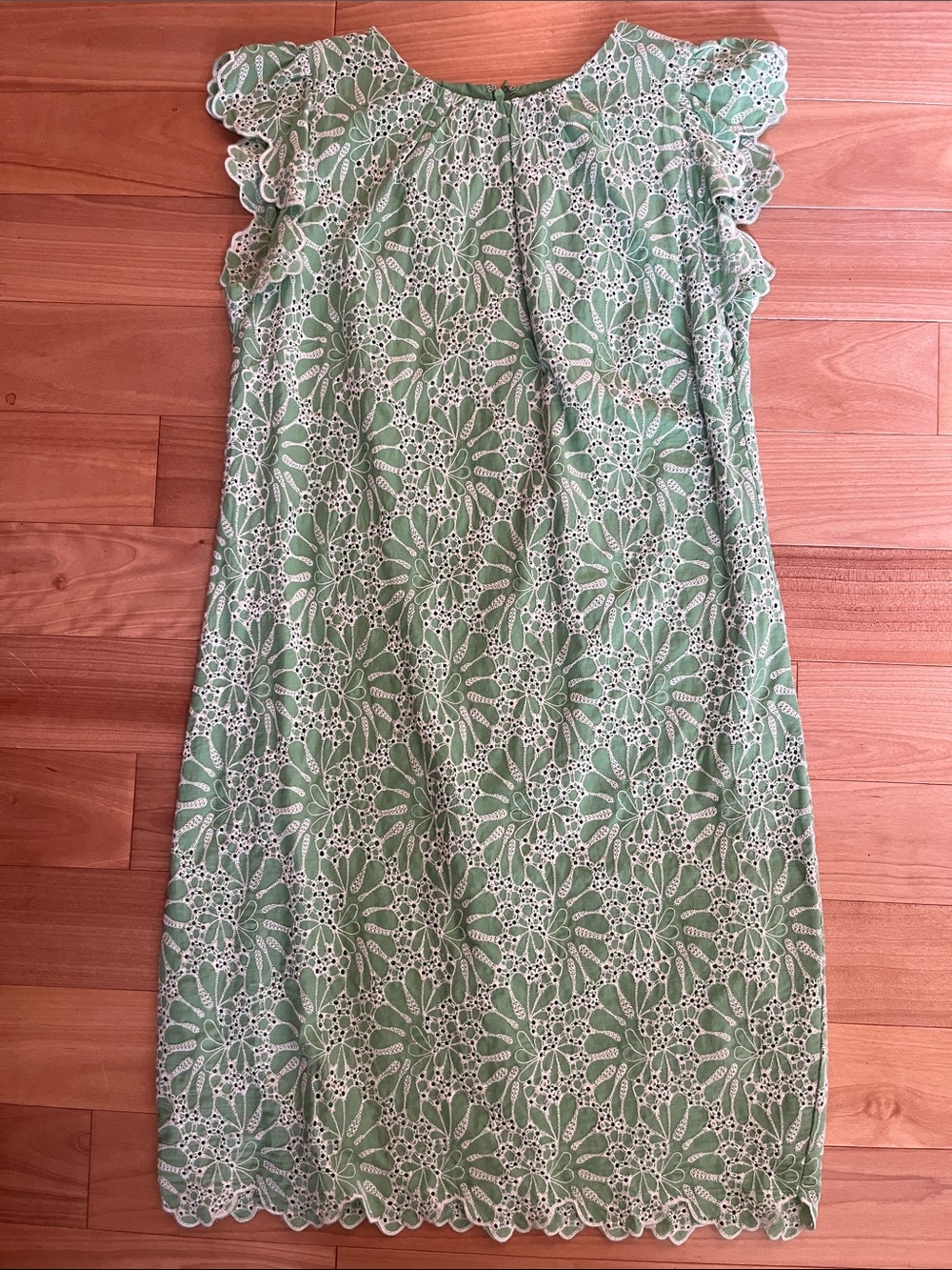 LOFT Light Green Eyelet Lace Sundress